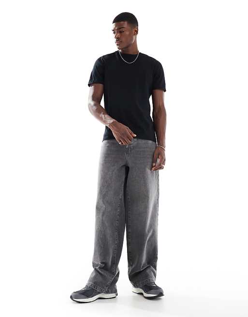 ASOS DESIGN Essentials Crew Neck T-shirt With Roll Sleeve In Black