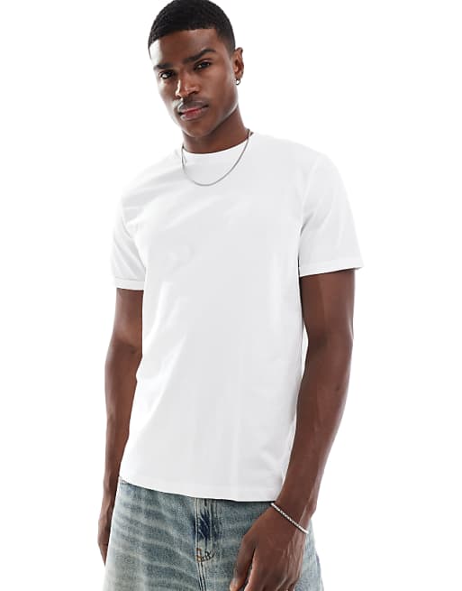 ASOS DESIGN Essentials crew neck t-shirt with roll sleeve in white