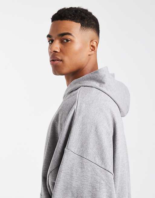 ASOS DESIGN Essentials Extreme Oversized Hoodie In Grey Marl