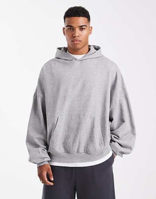 ASOS DESIGN essentials extreme oversized hoodie in grey marl