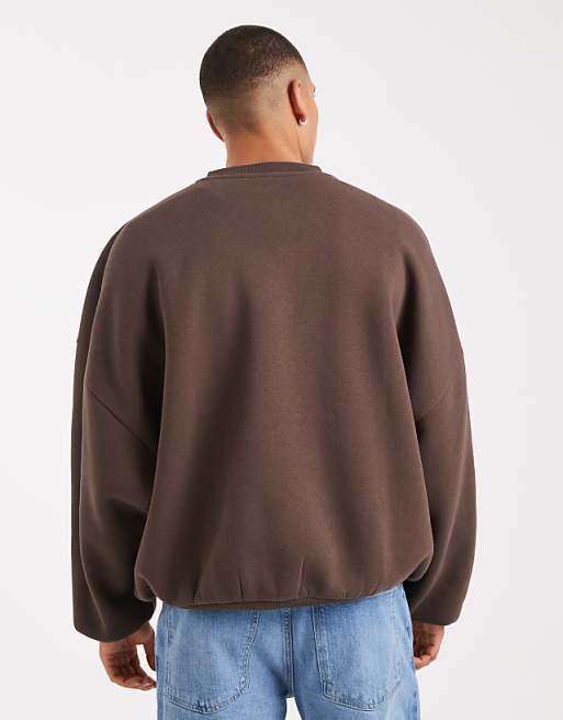 ASOS DESIGN Essentials Extreme Oversized Sweatshirt In Brown