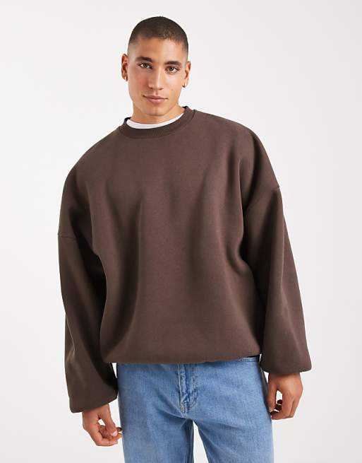 ASOS DESIGN essentials extreme oversized sweatshirt in brown