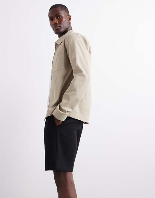 ASOS DESIGN Essentials Mid Length Slim Shorts In Black