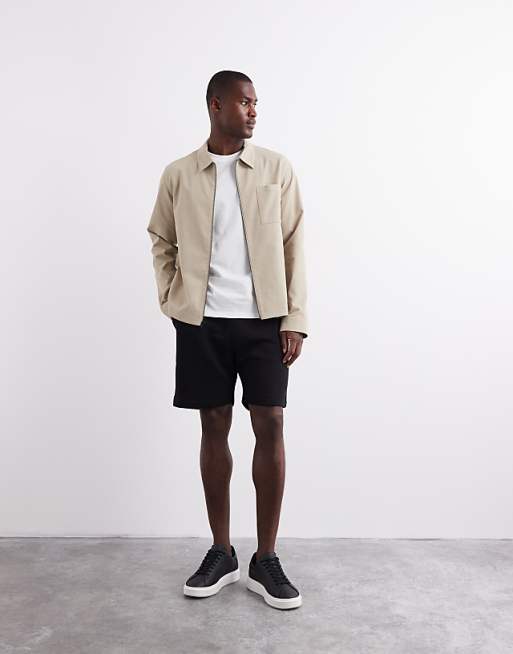 ASOS DESIGN essentials mid length slim shorts in black