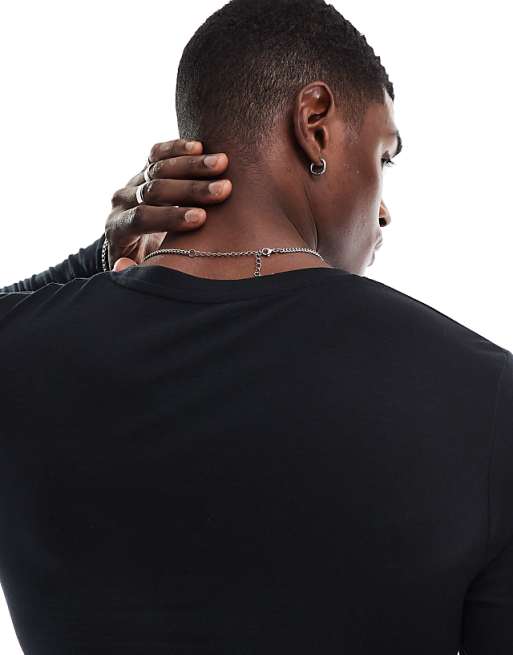 ASOS DESIGN Essentials Muscle Fit Long Sleeve T-shirt In Black