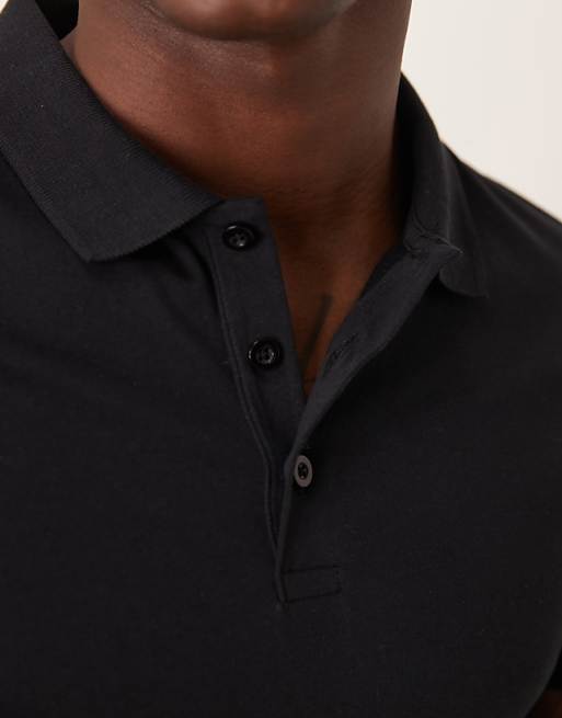 ASOS DESIGN Essentials Muscle Fit Polo In Black