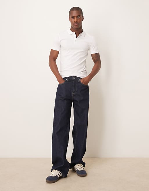ASOS DESIGN Essentials Muscle Fit Polo In White