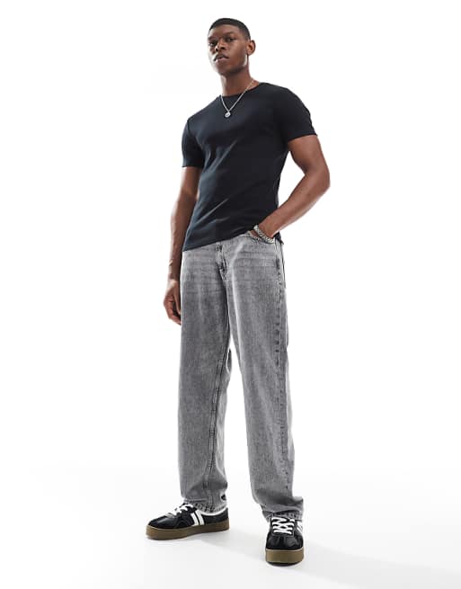 ASOS DESIGN Essentials Muscle Fit T-shirt In Black Rib
