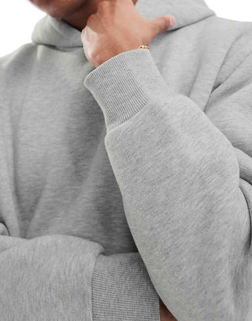 ASOS DESIGN Essentials Oversized Boxy Hoodie In Grey Marl