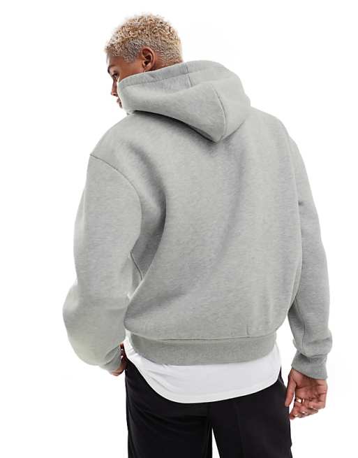 ASOS DESIGN Essentials Oversized Boxy Hoodie In Grey Marl