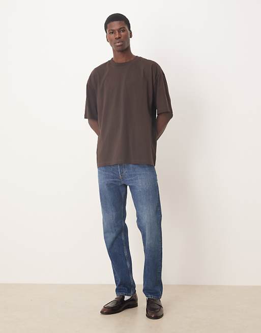 ASOS DESIGN Essentials Oversized Crew Neck T-shirt In Brown