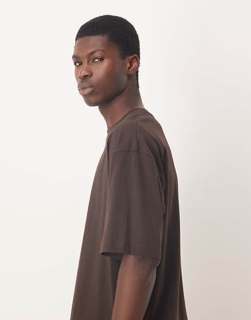 ASOS DESIGN Essentials Oversized Crew Neck T-shirt In Brown