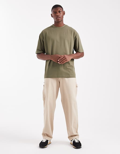 ASOS DESIGN Essentials Oversized Crew Neck T-shirt In Khaki