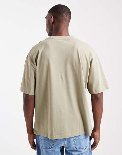 ASOS DESIGN Essentials Oversized Crew Neck T-shirt In Khaki