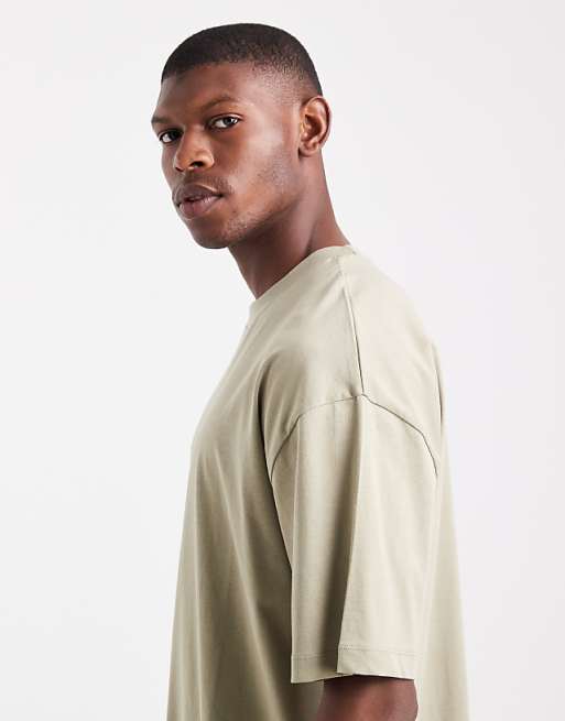 ASOS DESIGN Essentials Oversized Crew Neck T-shirt In Khaki