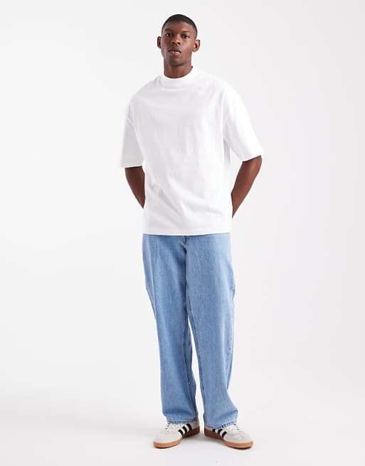 ASOS DESIGN Essentials Oversized High Neck T-shirt In White