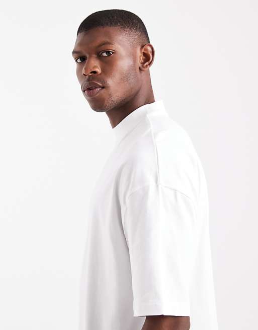 ASOS DESIGN Essentials Oversized High Neck T-shirt In White