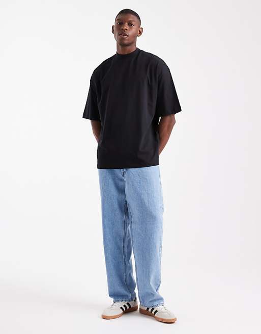ASOS DESIGN Essentials Oversized High Neck T-shirt In Black