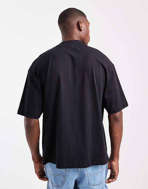 ASOS DESIGN Essentials Oversized High Neck T-shirt In Black