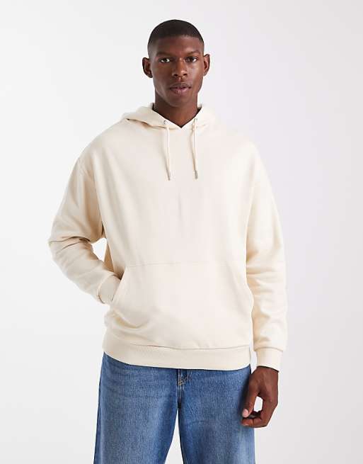 ASOS DESIGN essentials oversized hoodie in off white