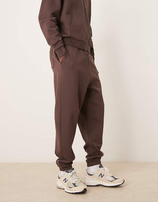 ASOS DESIGN Essentials Oversized Joggers In Brown