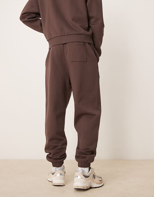 ASOS DESIGN Essentials Oversized Joggers In Brown