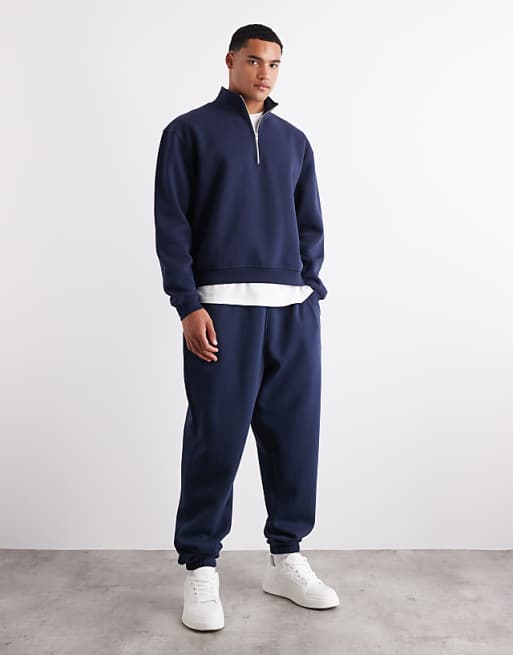ASOS DESIGN essentials oversized joggers in navy