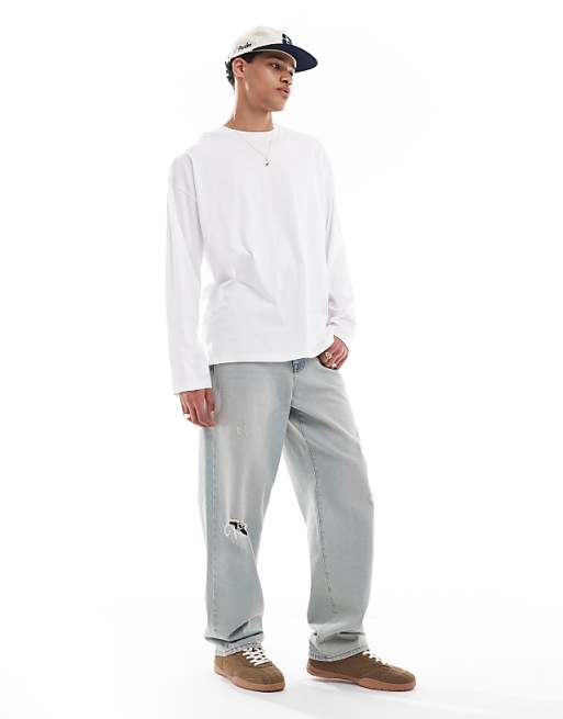ASOS DESIGN Essentials Oversized Long Sleeve T-shirt In White