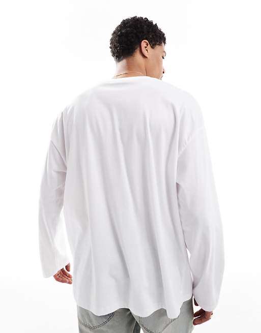 ASOS DESIGN Essentials Oversized Long Sleeve T-shirt In White