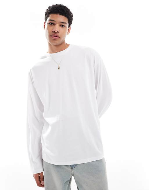 ASOS DESIGN Essentials oversized long sleeve t-shirt in white