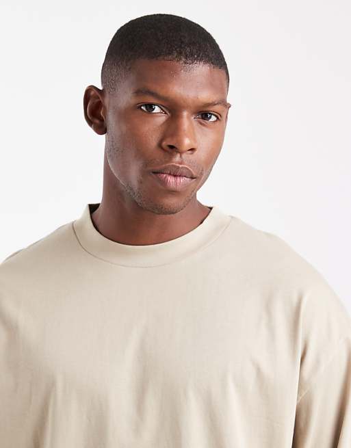 ASOS DESIGN Essentials Oversized Long Sleeve T-shirt In Stone