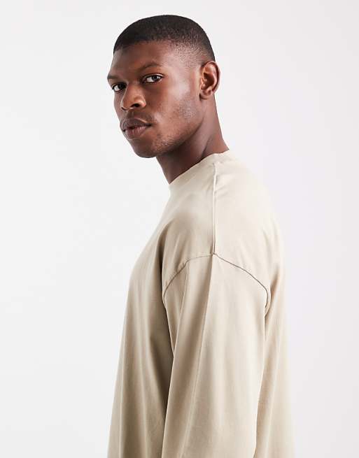 ASOS DESIGN Essentials Oversized Long Sleeve T-shirt In Stone