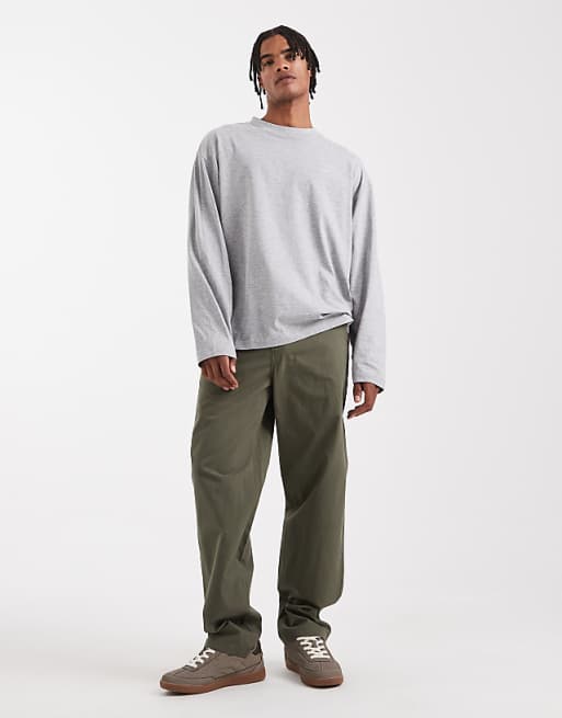 ASOS DESIGN Essentials Oversized Long Sleeve T-shirt In Grey Marl