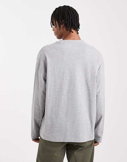 ASOS DESIGN Essentials Oversized Long Sleeve T-shirt In Grey Marl