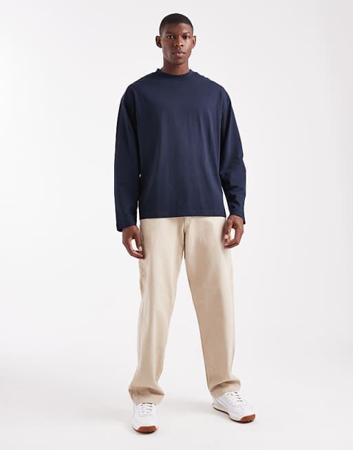 ASOS DESIGN Essentials Oversized Long Sleeve T-shirt In Navy
