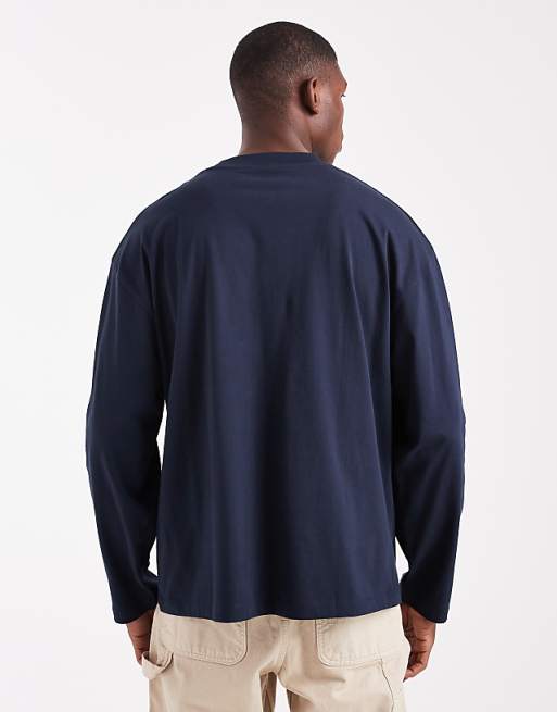 ASOS DESIGN Essentials Oversized Long Sleeve T-shirt In Navy