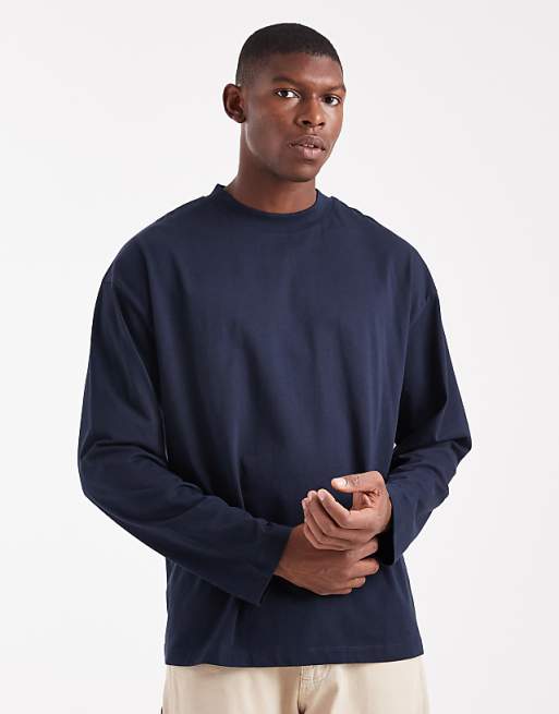 ASOS DESIGN Essentials oversized long sleeve t-shirt in navy