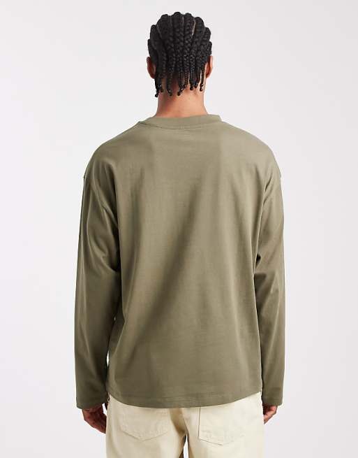 ASOS DESIGN Essentials Oversized Long Sleeve T-shirt In Khaki