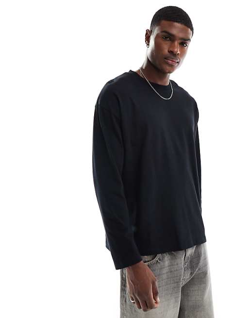 ASOS DESIGN Essentials oversized long sleeve t-shirt in black