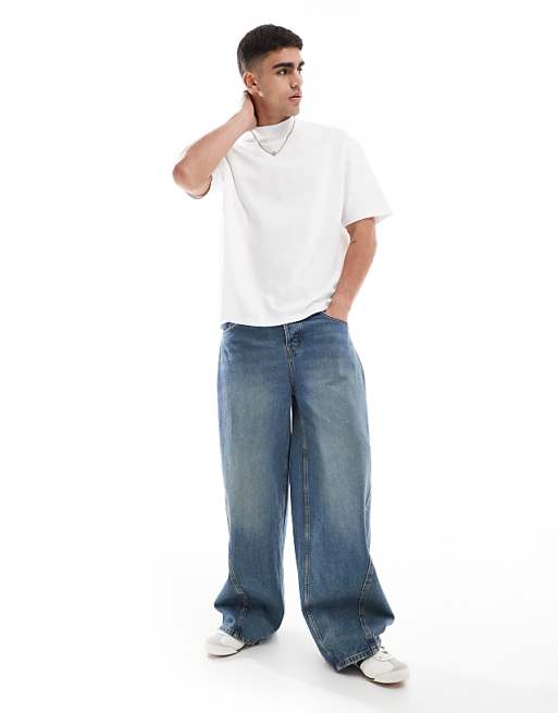 ASOS DESIGN Essentials Oversized T-shirt With High Neck In White