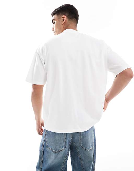 ASOS DESIGN Essentials Oversized T-shirt With High Neck In White