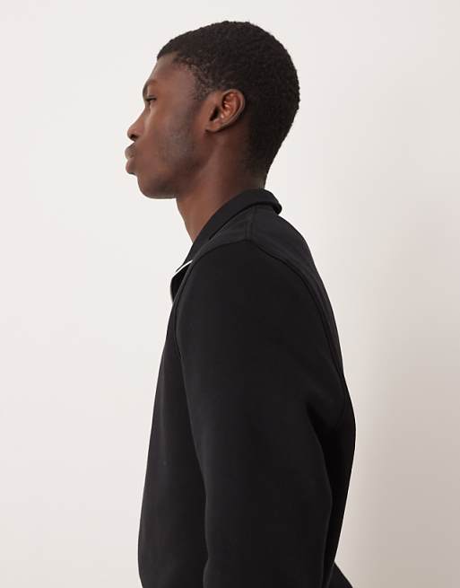 ASOS DESIGN Essentials Quarter Zip Sweatshirt In Black