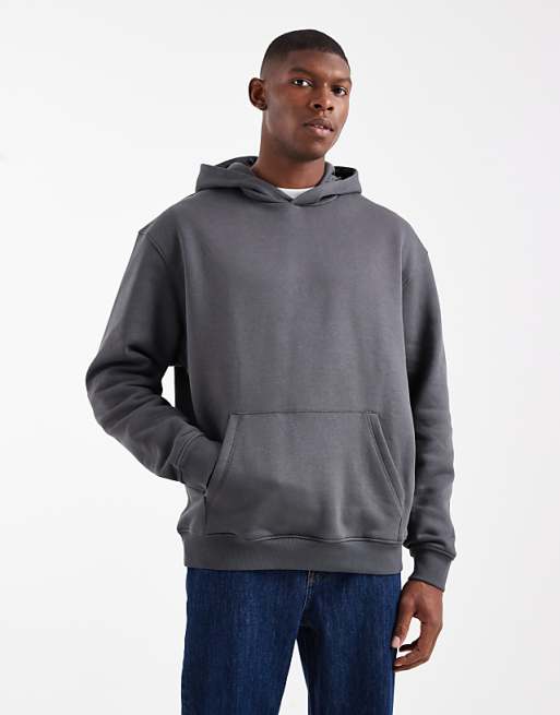 ASOS DESIGN essentials relaxed fit hoodie in charcoal