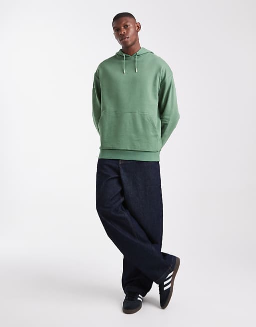 ASOS DESIGN Essentials Relaxed Fit Hoodie In Dark Green
