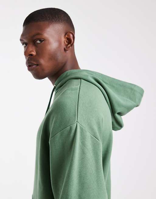 ASOS DESIGN Essentials Relaxed Fit Hoodie In Dark Green