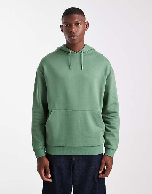 ASOS DESIGN essentials relaxed fit hoodie in dark green