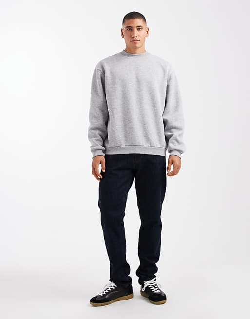 ASOS DESIGN Essentials Relaxed Fit Sweatshirt In Grey Marl
