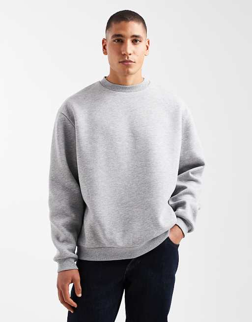 ASOS DESIGN essentials relaxed fit sweatshirt in grey marl
