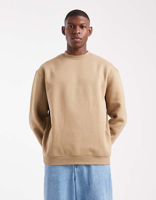 ASOS DESIGN essentials relaxed fit sweatshirt in light brown