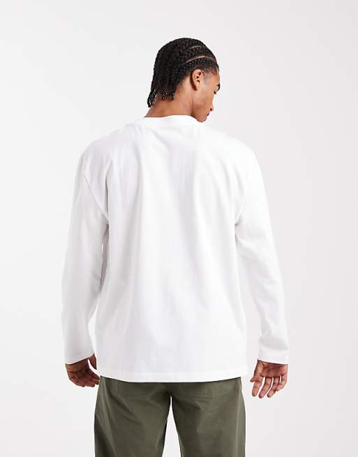 ASOS DESIGN Essentials Relaxed Long Sleeve T-shirt In White